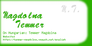 magdolna temmer business card